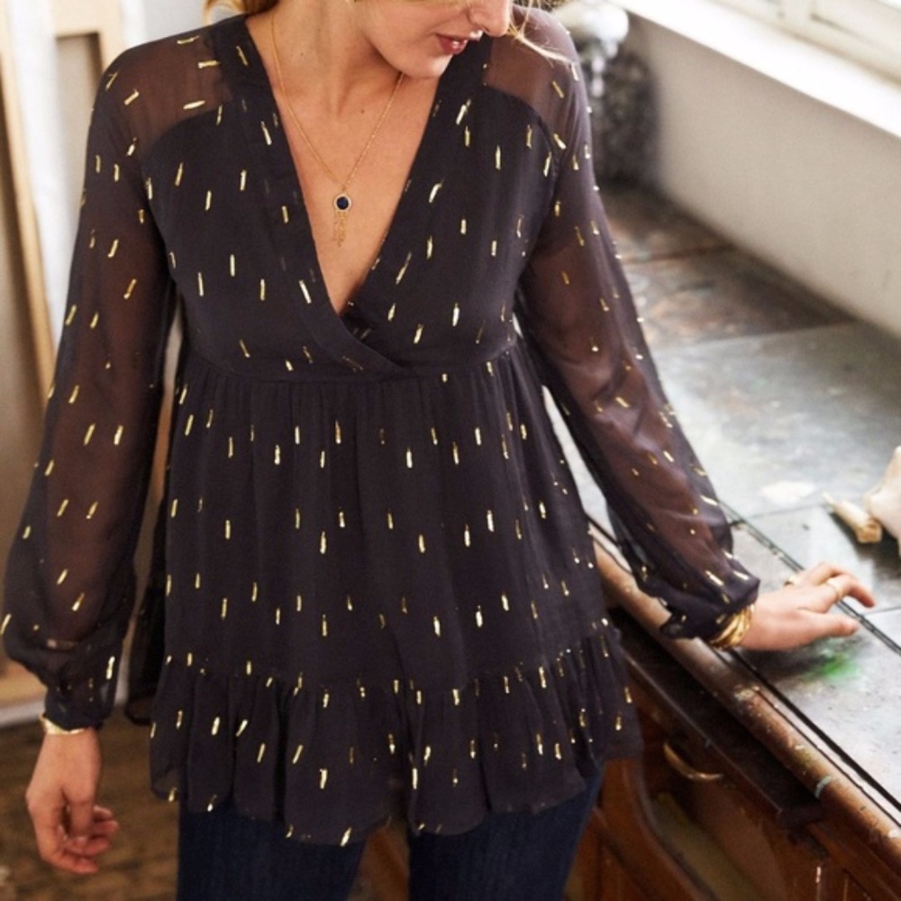 LAST DAY! NWT Sezane Stella Blouse - Grey - 6 - Picture 1 of 1
